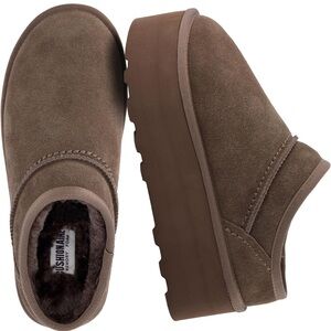 Cushionaire Platform Slip On Ankle Boots in Taupe